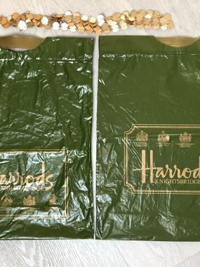Vintage Rare 80’s Harrods Shopping Bags HRH Queen Elizabeth Duke Prince Seals